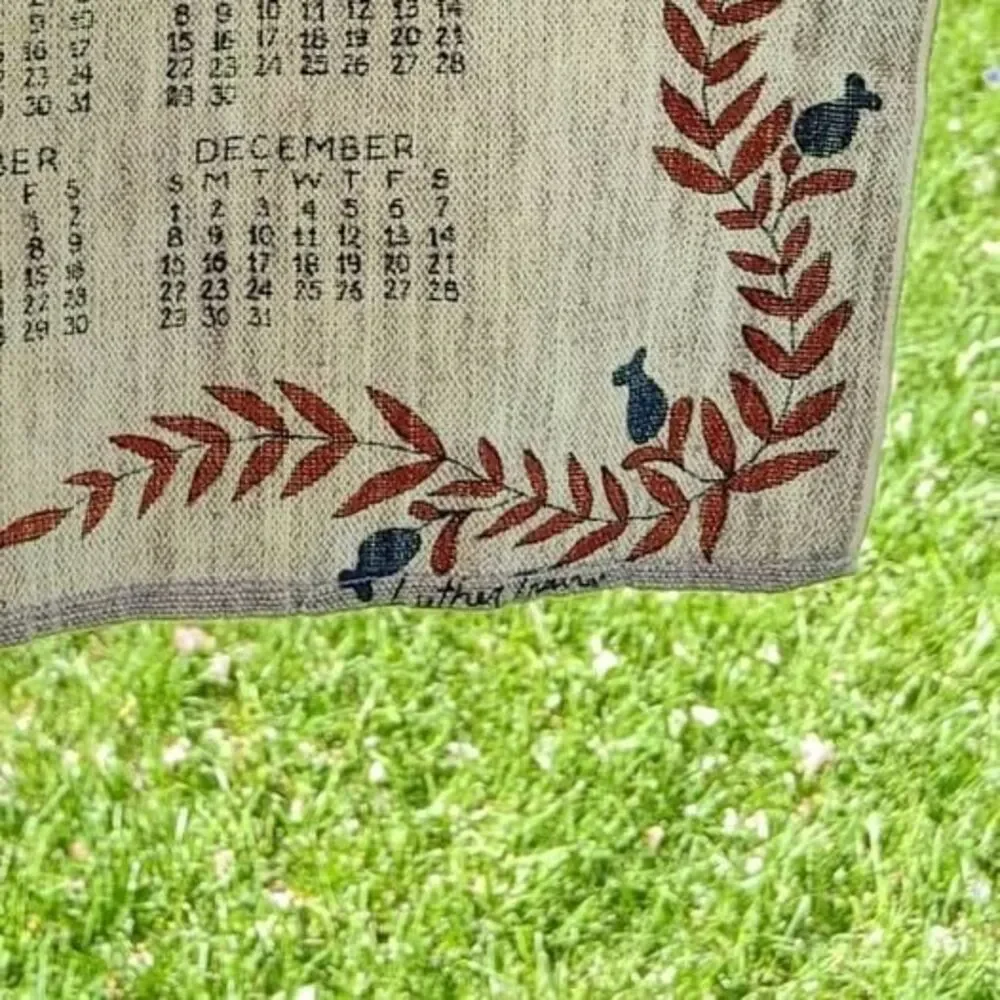 1974 Vintage Rooster Linen Retro Calendar